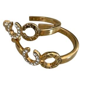 Coach Hoop Earrings Logo Signature rhinestones